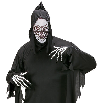 Gants d'Halloween Blanc Noir Squelette
