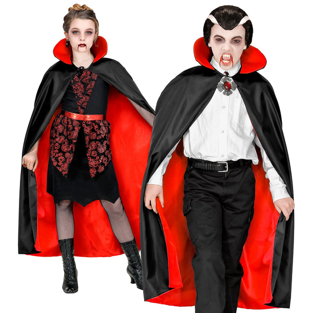 Cape d'Halloween Noir Rouge Enfant