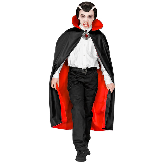 Cape d'Halloween Noir Rouge Enfant