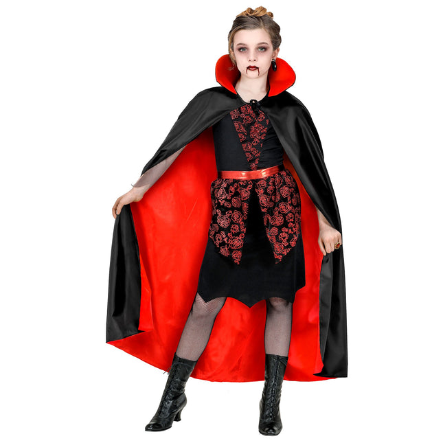 Cape d'Halloween Noir Rouge Enfant