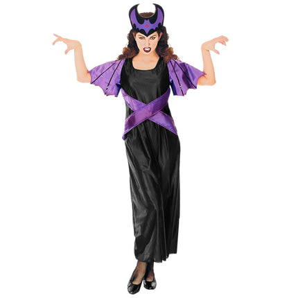 Robe d'Halloween Noir Violet Dames Diable