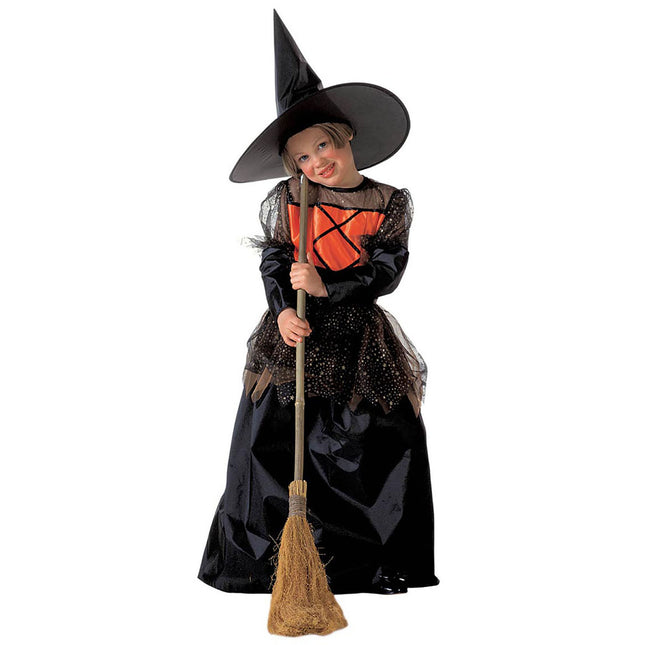 Robe d'Halloween Fille noire Sorcière 2 pièces
