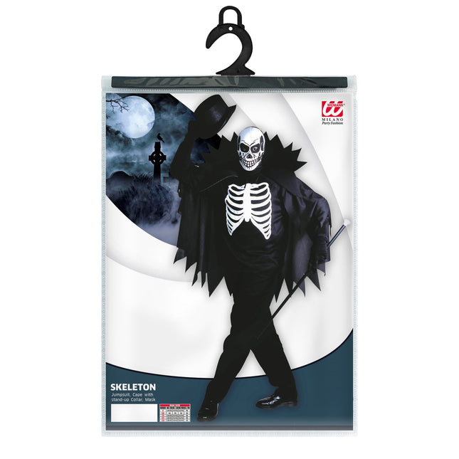 Costume d'Halloween Blanc Noir Squelette