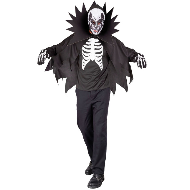 Costume d'Halloween Blanc Noir Squelette