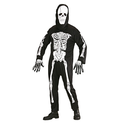 Costume d'Halloween Noir Blanc Squelette