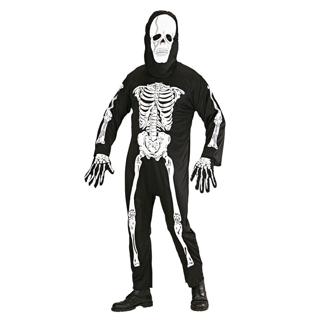 Costume d'Halloween Noir Blanc Squelette
