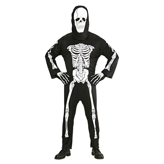 Costume d'Halloween Noir Blanc Squelette