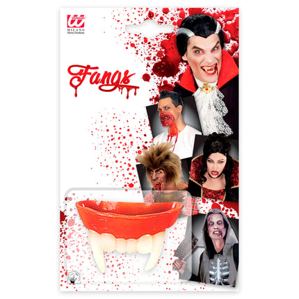 Fausses dents de vampire blanches et rouges