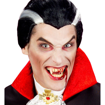 Fausses dents de vampire blanches et rouges