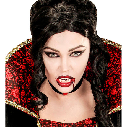 Fausses dents de vampire blanches et rouges