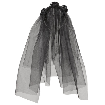Voile noir avec fleurs