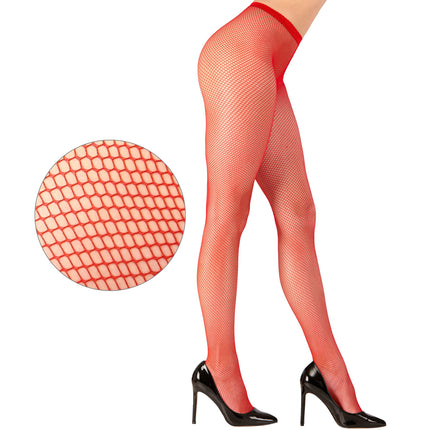 Collants en résille rouge