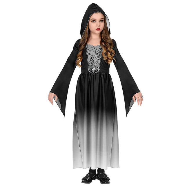 Robe d'Halloween Noir Gris Fille Gothique