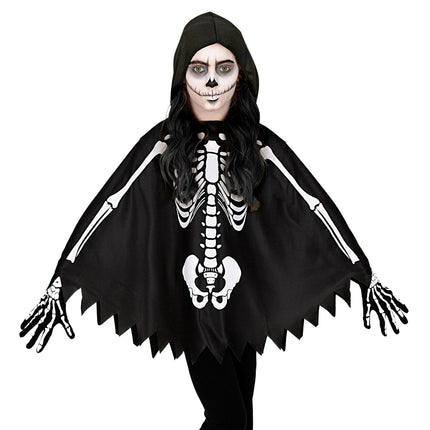 Poncho d'Halloween Enfant Squelette