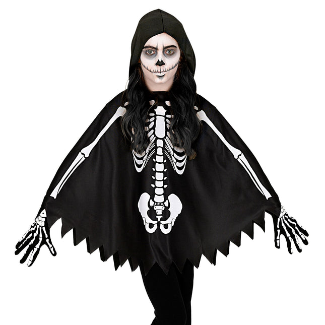 Poncho d'Halloween Enfant Squelette