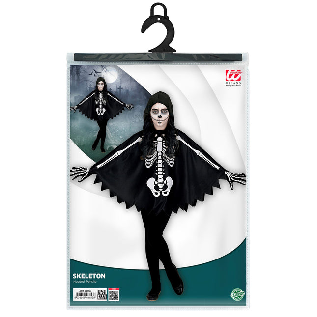 Poncho d'Halloween Enfant Squelette
