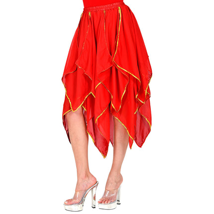 Jupe en or rouge