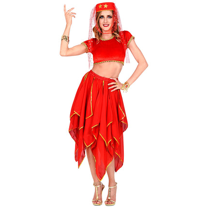 Jupe en or rouge