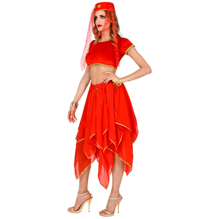 Jupe en or rouge