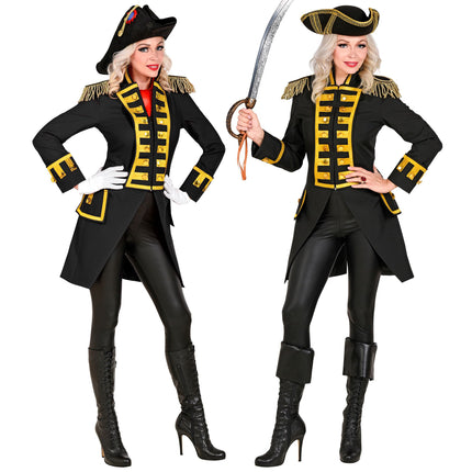 Veste Pirate Noir Or Dames