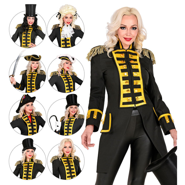 Veste Pirate Noir Or Dames