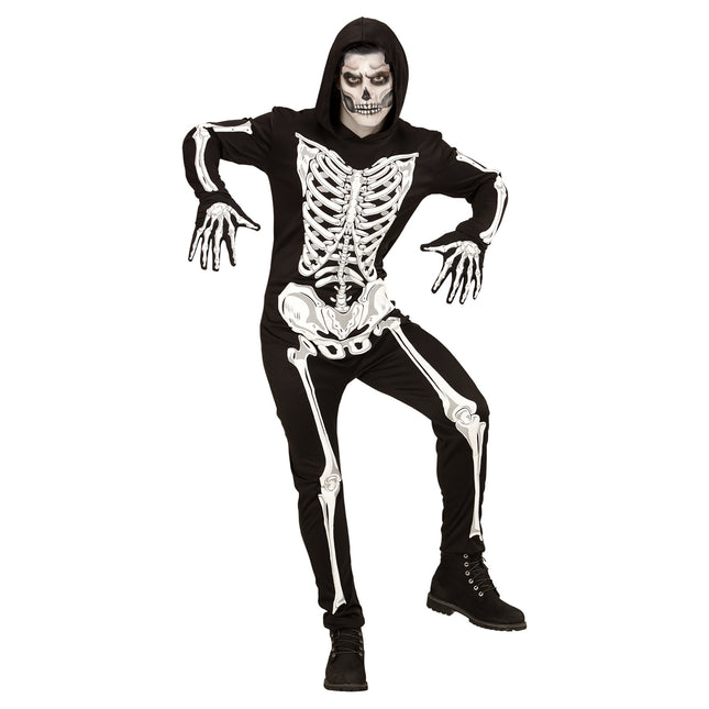 Costume d'Halloween Squelette masculin phosphorescent