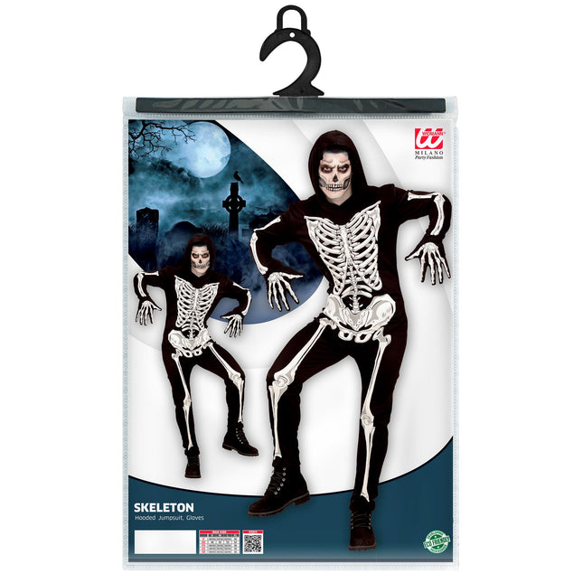 Costume d'Halloween Squelette masculin phosphorescent