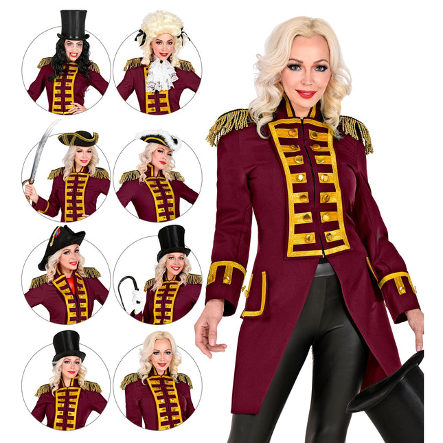 Veste Pirate Rouge Bordeaux Dames