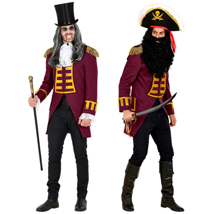 Veste Pirate Rouge Bordeaux Hommes
