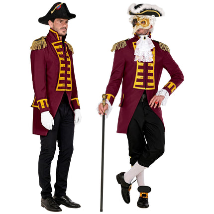 Veste Pirate Rouge Bordeaux Hommes