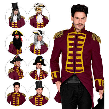 Veste Pirate Rouge Bordeaux Hommes