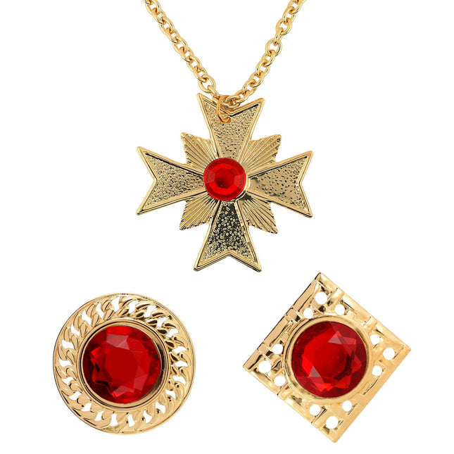Ensemble d'accessoires d'Halloween Rouge et Or 3 pièces