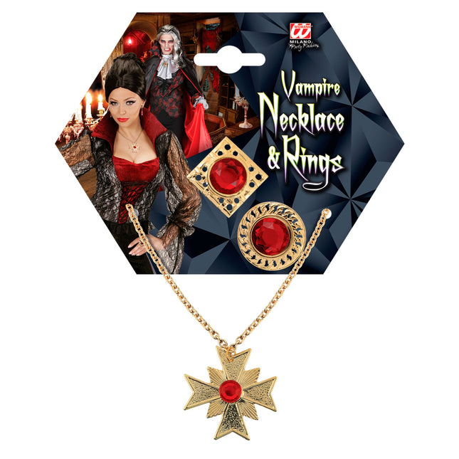 Ensemble d'accessoires d'Halloween Rouge et Or 3 pièces