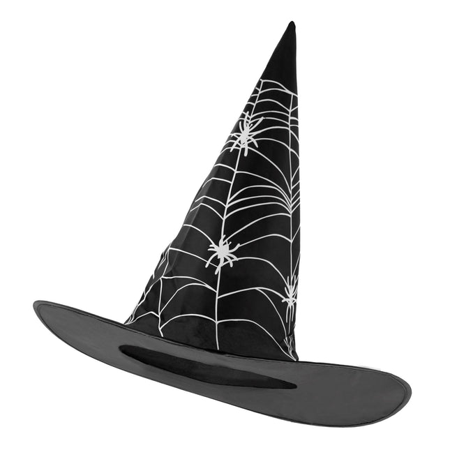 Chapeau de sorcière d'Halloween Toile d'araignée noire et blanche