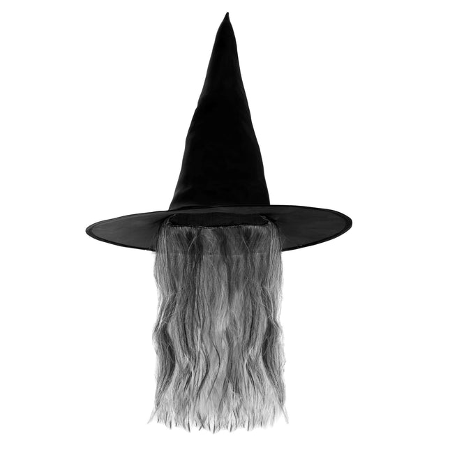 Chapeau de sorcière d'Halloween avec cheveux