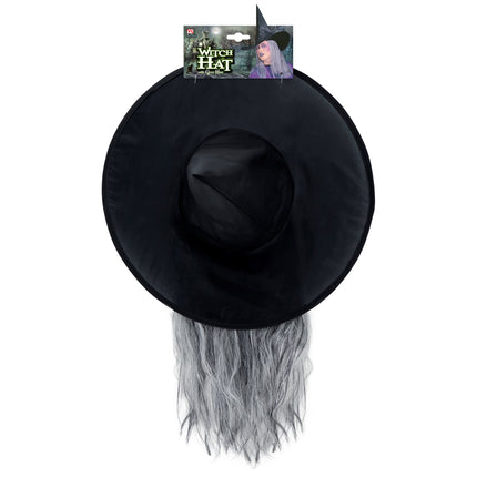 Chapeau de sorcière d'Halloween avec cheveux