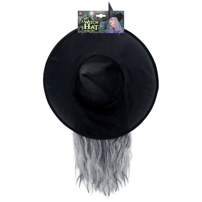 Chapeau de sorcière d'Halloween avec cheveux