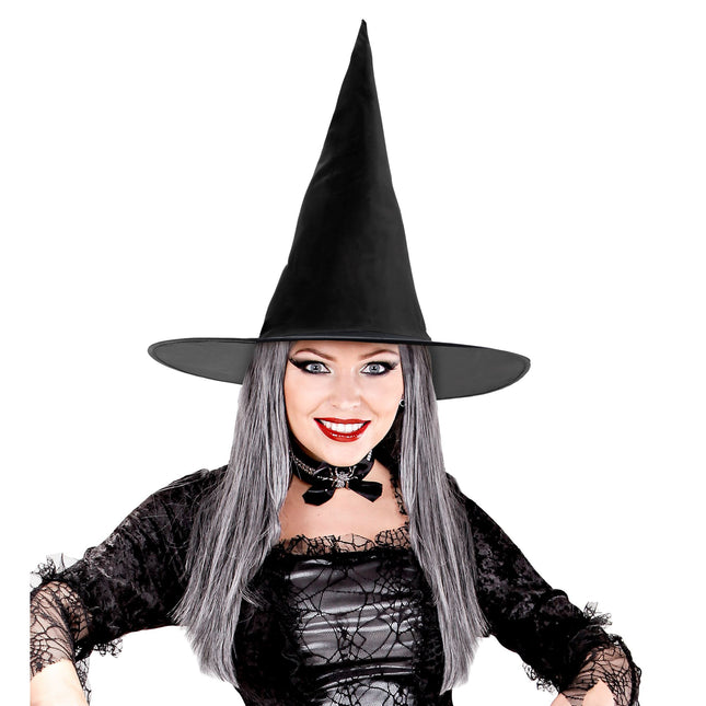 Chapeau de sorcière d'Halloween avec cheveux