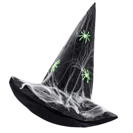 Chapeau de sorcière d'Halloween Araignées phosphorescentes