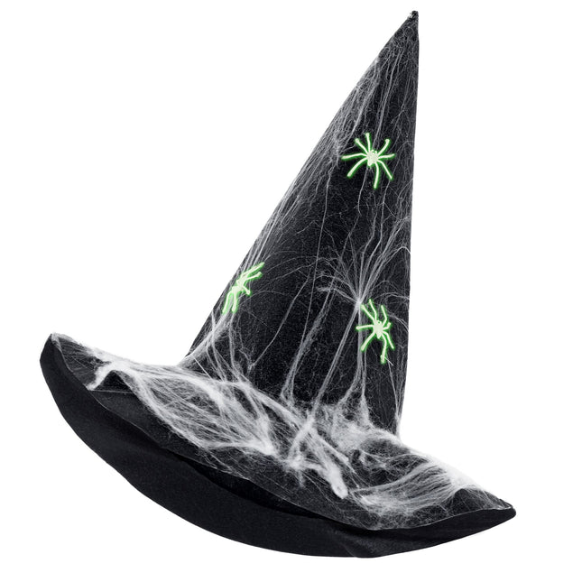 Chapeau de sorcière d'Halloween Araignées phosphorescentes