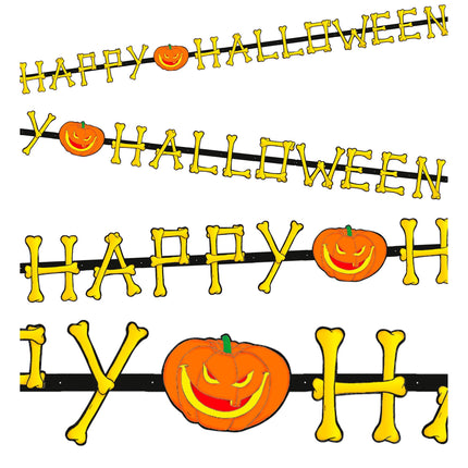 Guirlande d'Halloween Citrouille 2m