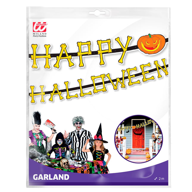 Guirlande d'Halloween Citrouille 2m