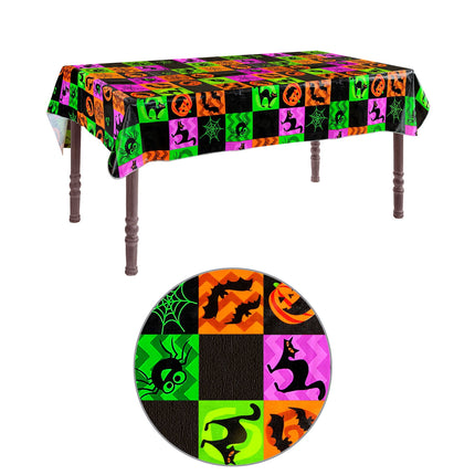 Nappe d'Halloween colorée néon 1.78m