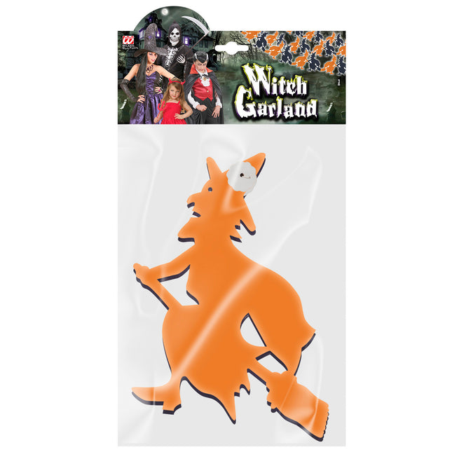 Guirlande d'Halloween Sorcière Orange Noire 3m
