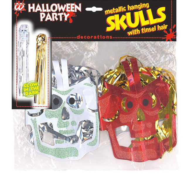 Décoration suspendue d'Halloween Crânes 3pcs