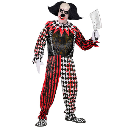 Costume d'Halloween Clown rouge et noir