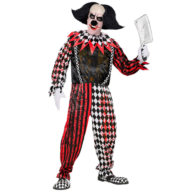 Costume d'Halloween Clown rouge et noir