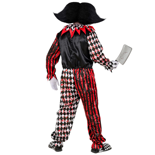 Costume d'Halloween Clown rouge et noir