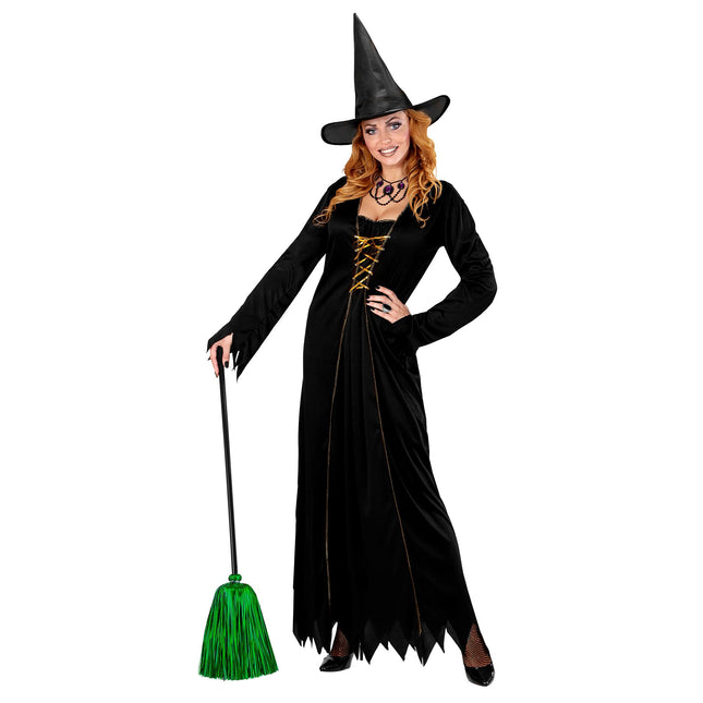 Balai de sorcière d'Halloween Vert 92cm