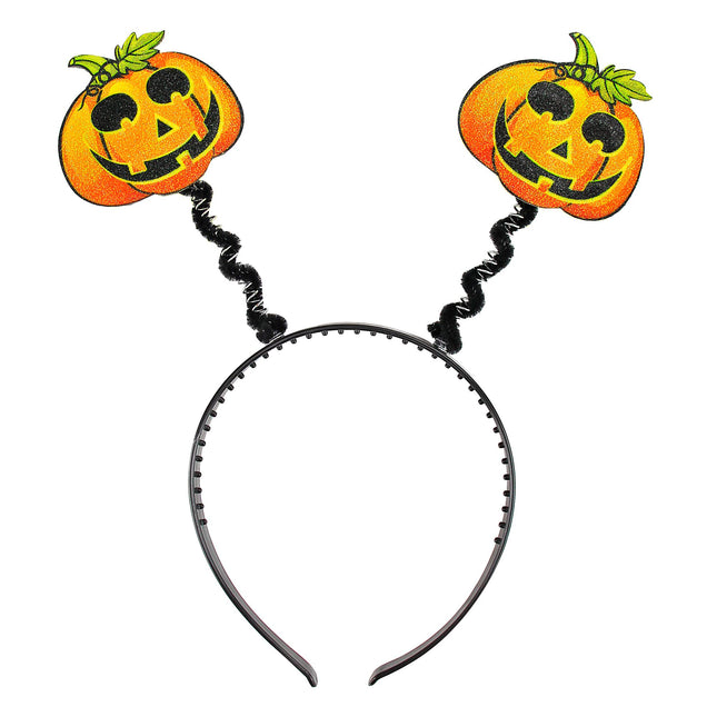 Bandeau d'Halloween Vert Orange Citrouilles